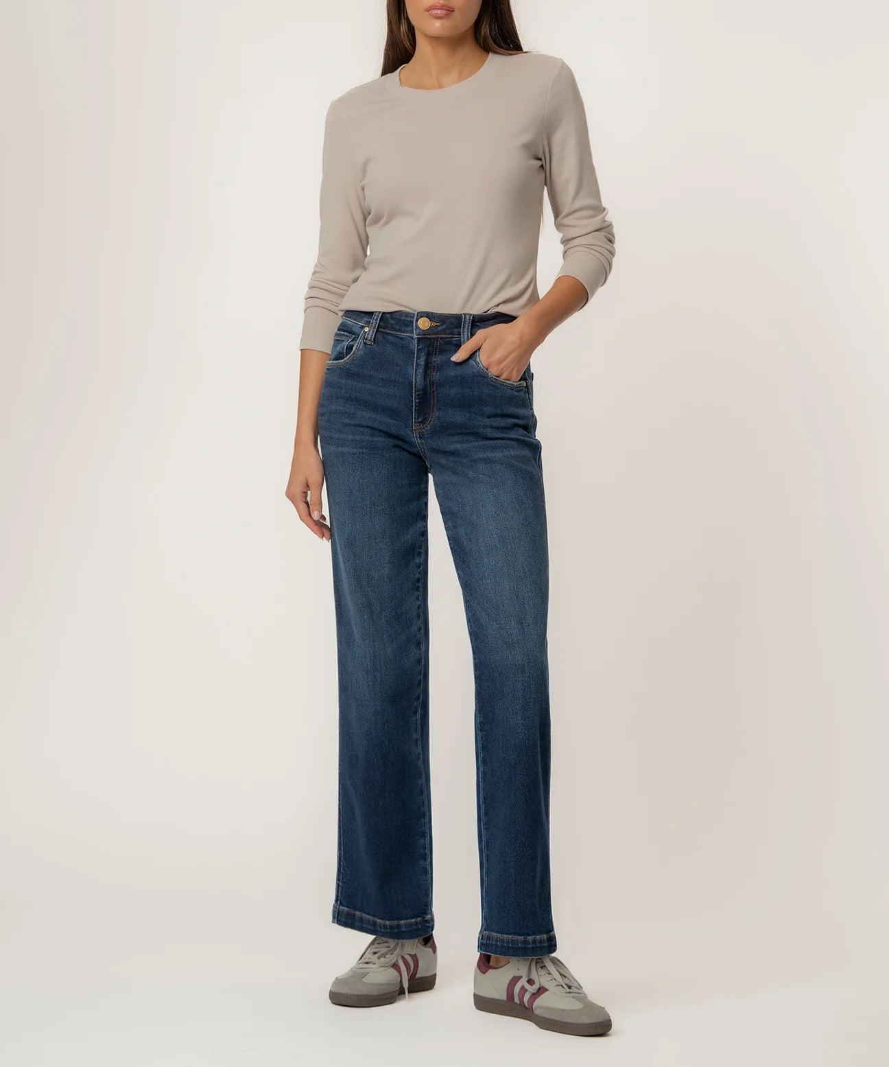 Pattie High Rise Straight Leg Jeans by Kut from the Kloth in Happy