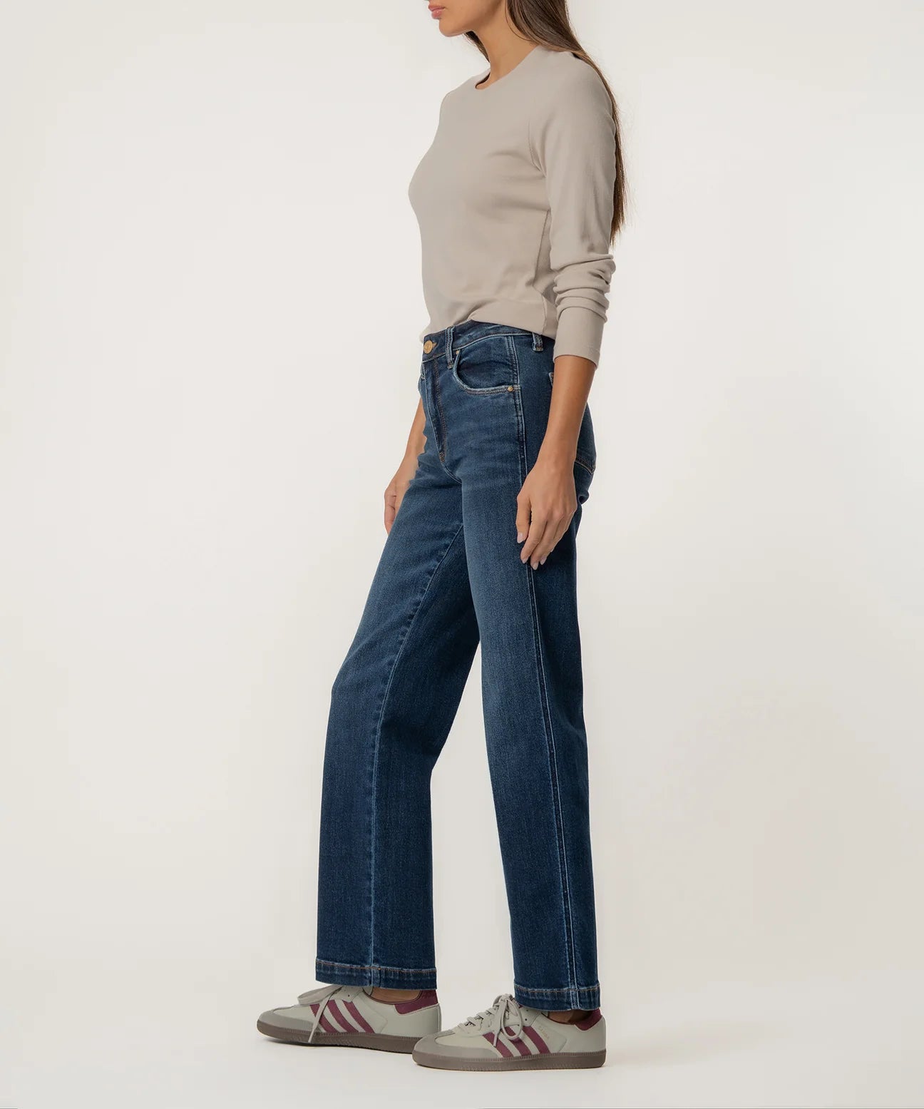 Pattie High Rise Straight Leg Jeans by Kut from the Kloth in Happy