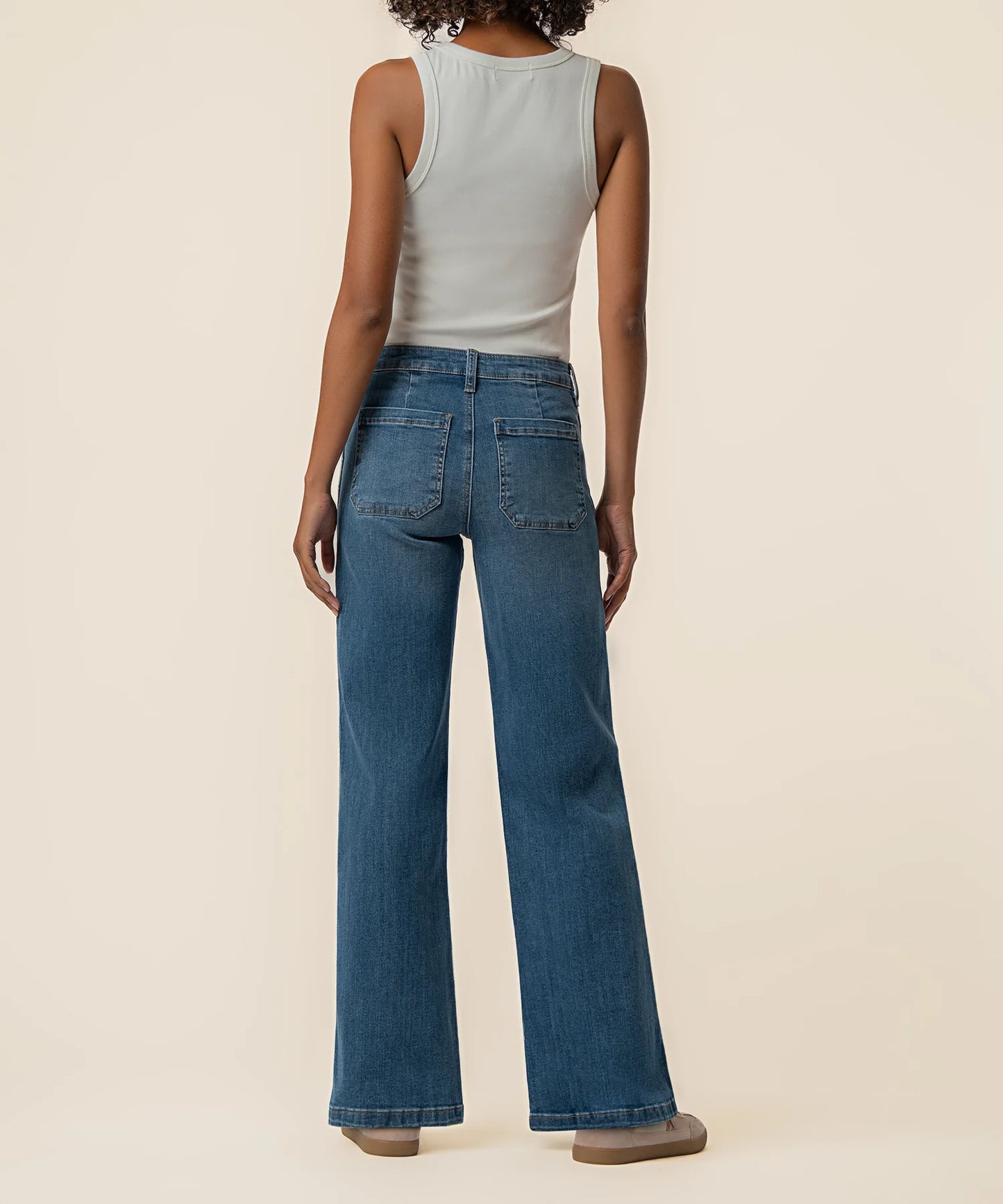 Jean High Rise Wide Leg Dip Scoop Jeans by Kut from the Kloth in Incandescent