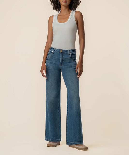Jean High Rise Wide Leg Dip Scoop Jeans by Kut from the Kloth in Incandescent