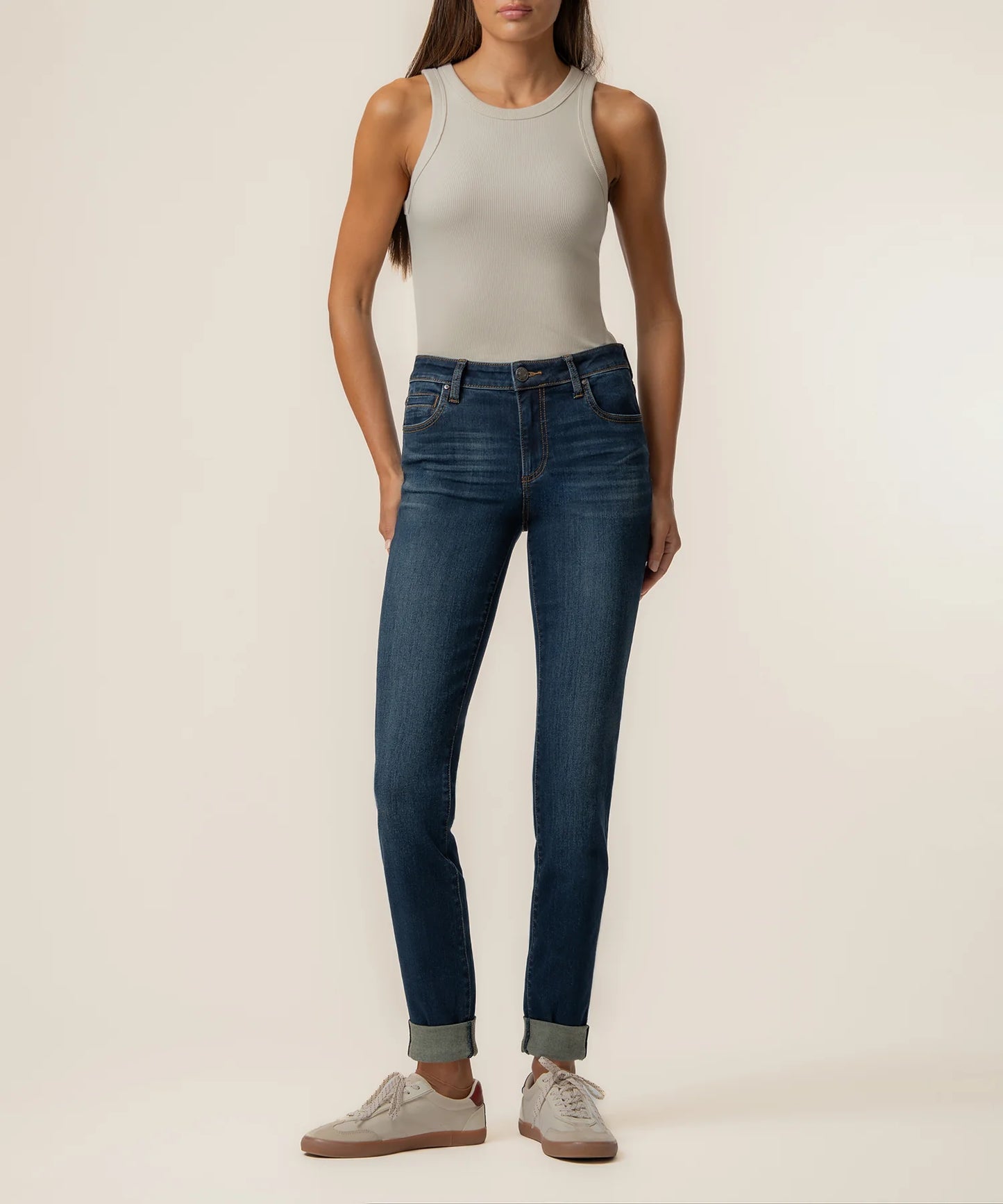 Catherine Boyfriend Jeans by Kut from the Kloth in Luckily w/ Dark