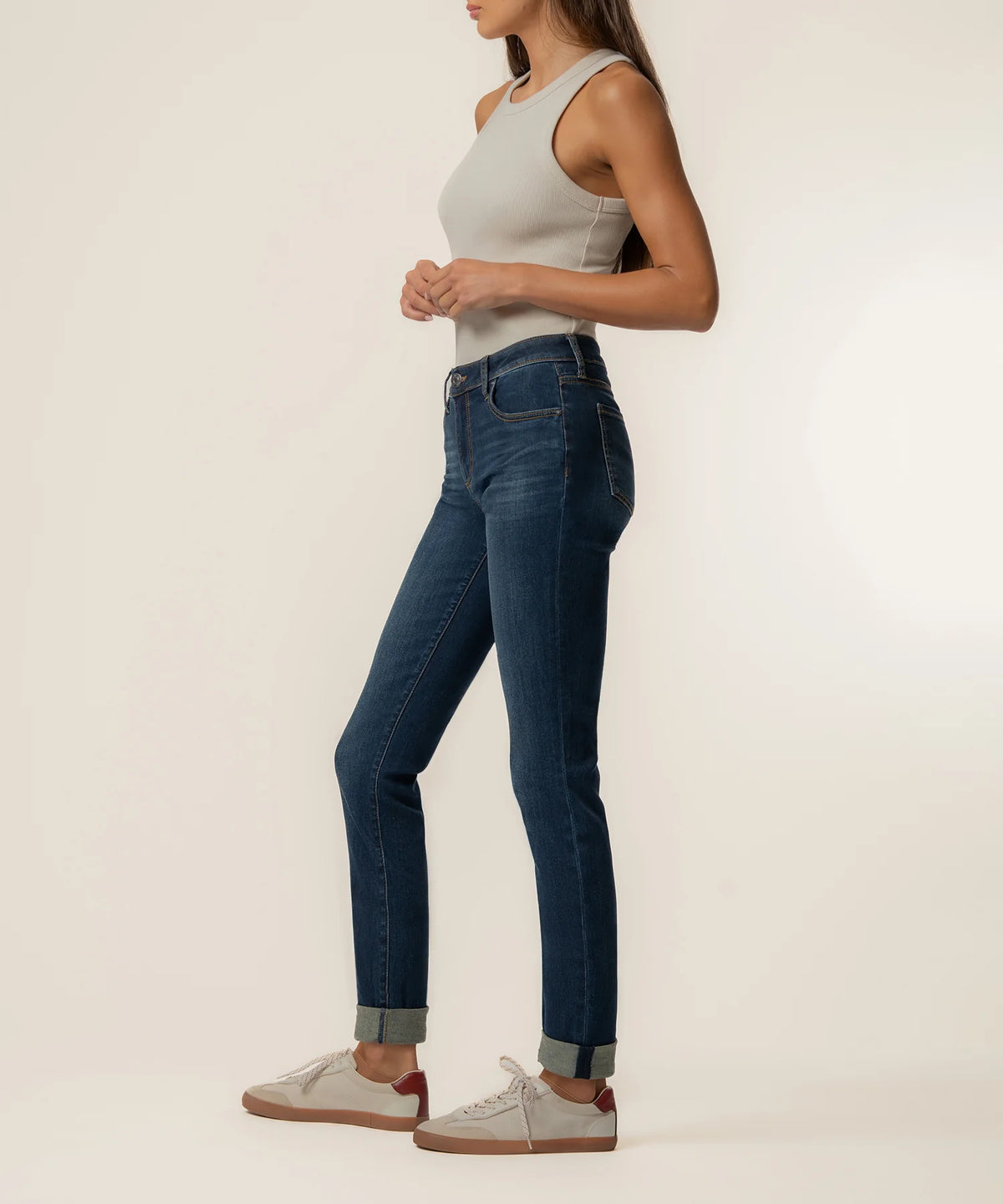 Catherine Boyfriend Jeans by Kut from the Kloth in Luckily w/ Dark
