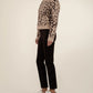 Gisela Animal Print Pullover Sweater by Kut from the Kloth in Beige and Brown