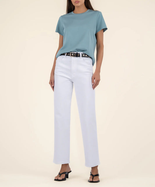 Remington Scoop Neck Short Sleeve Shirt by Kut from the Kloth in Sea Blue
