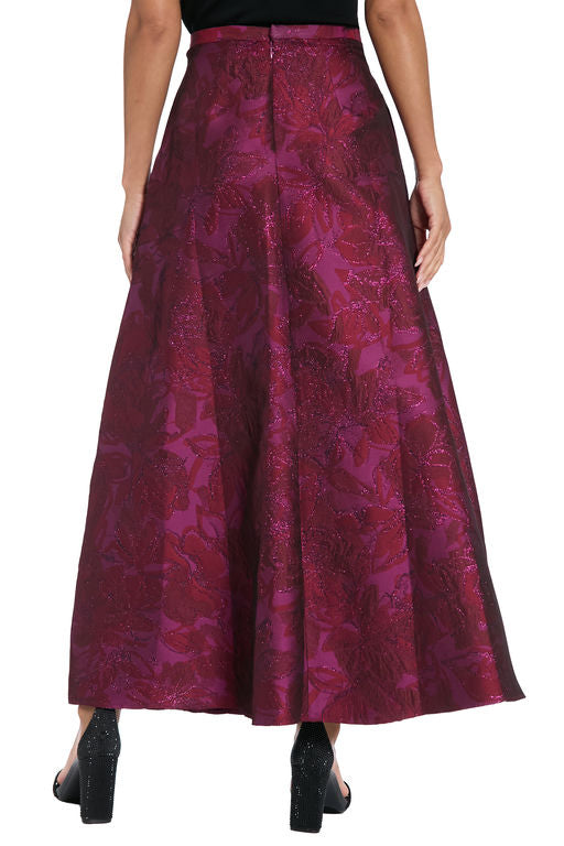 Brocade Jacquard Ball Gown Skirt by Muse in Fuchsia