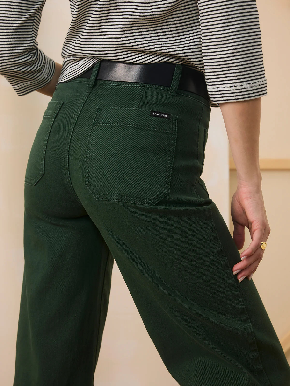 Chelsea Wide Leg Pant by Sanctuary in Washed Forest