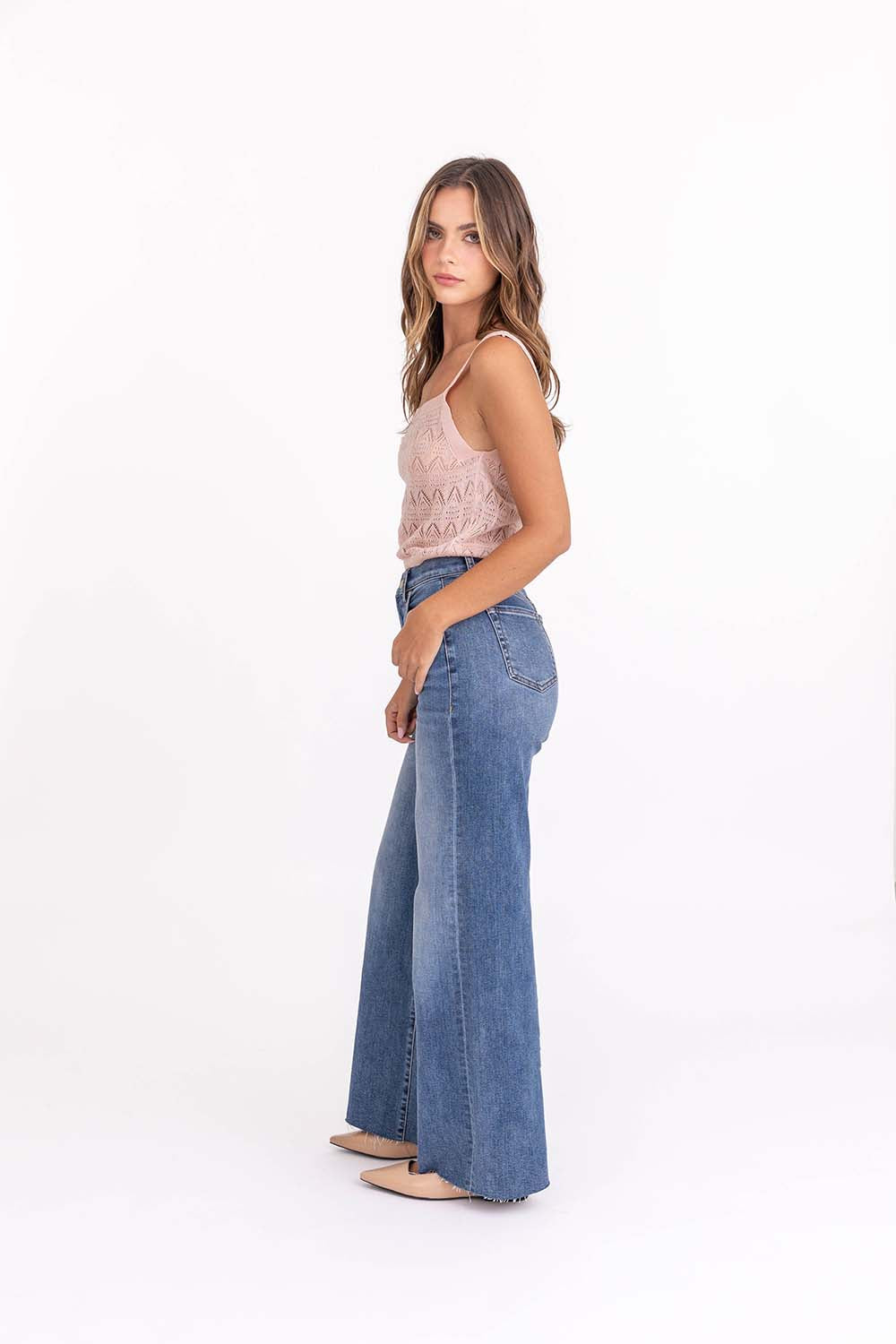 Hudson Wide Leg Jeans by Level 99 in Rainey