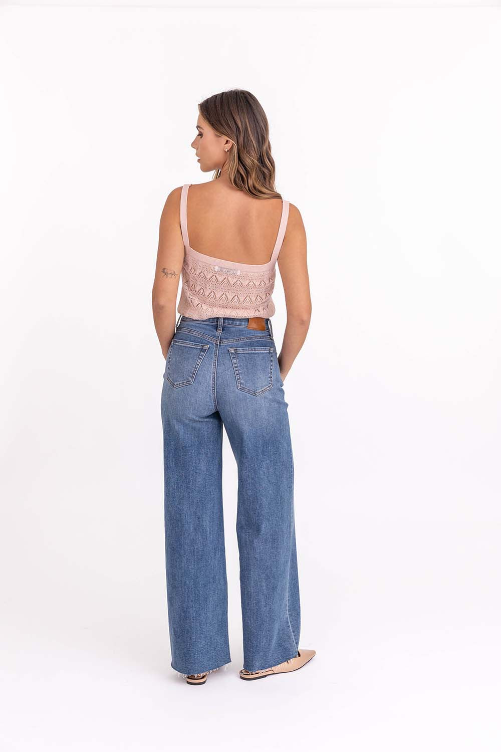 Hudson Wide Leg Jeans by Level 99 in Rainey