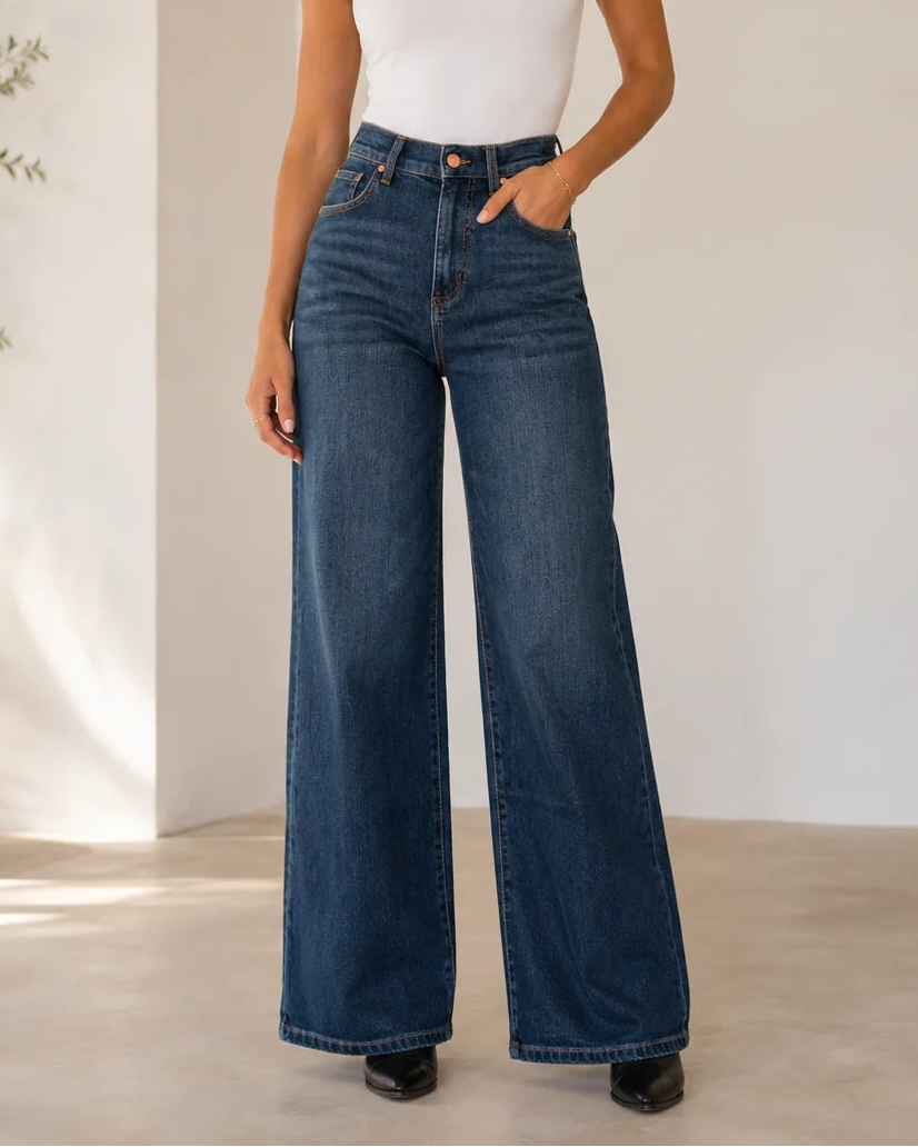 Hudson Wide Leg Jeans by Level 99 in The Baths