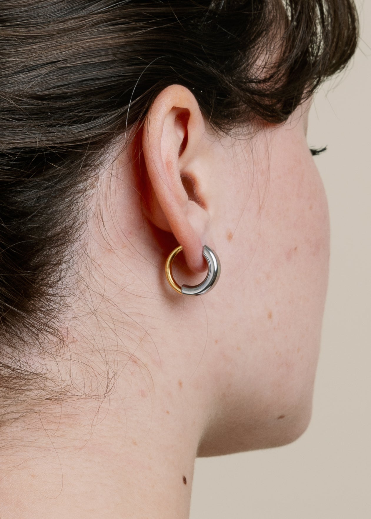 Lila Intermix Hoop by Vincent Jewelry in Mixed Metal