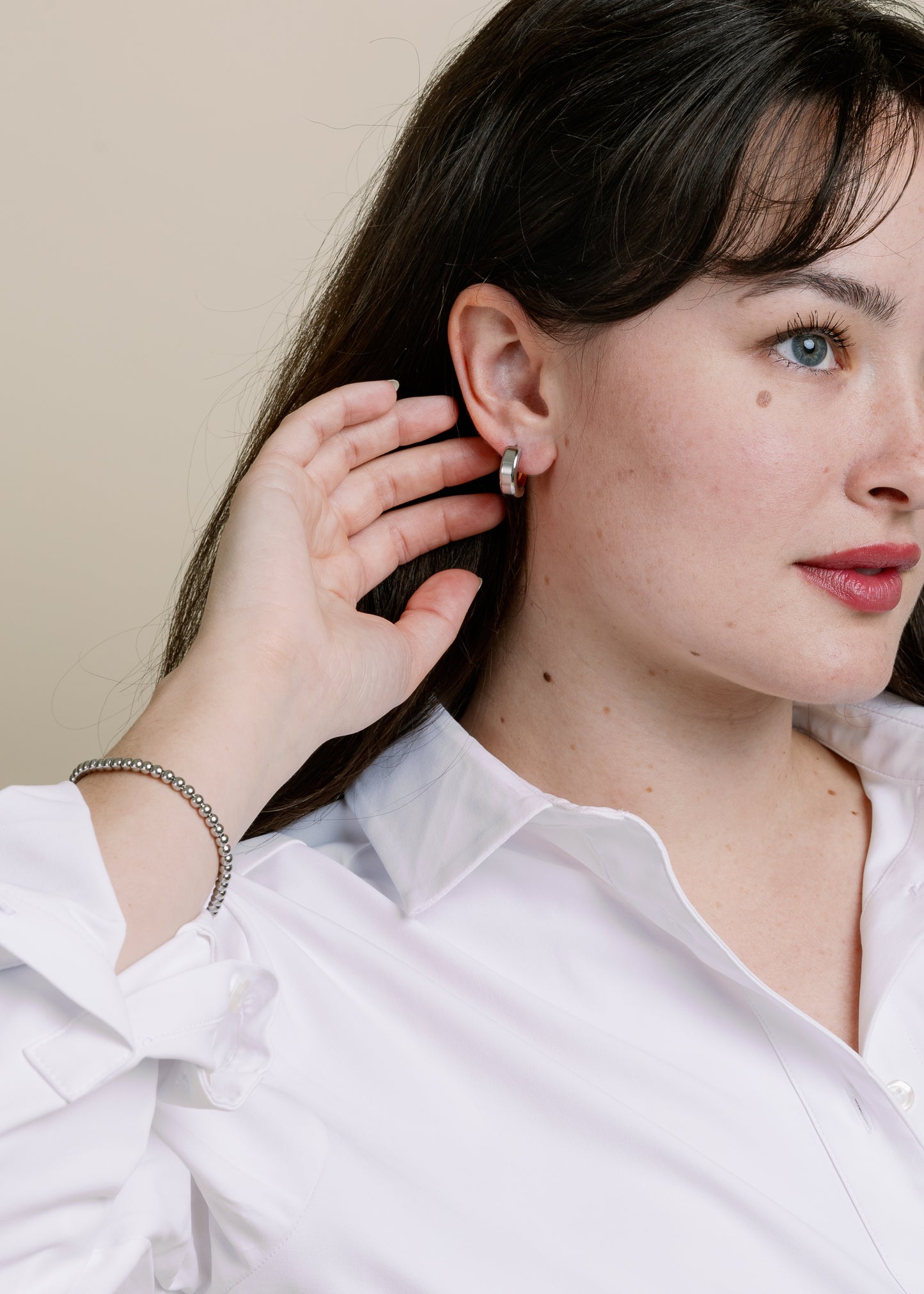 Lila Intermix Hoop by Vincent Jewelry in Mixed Metal