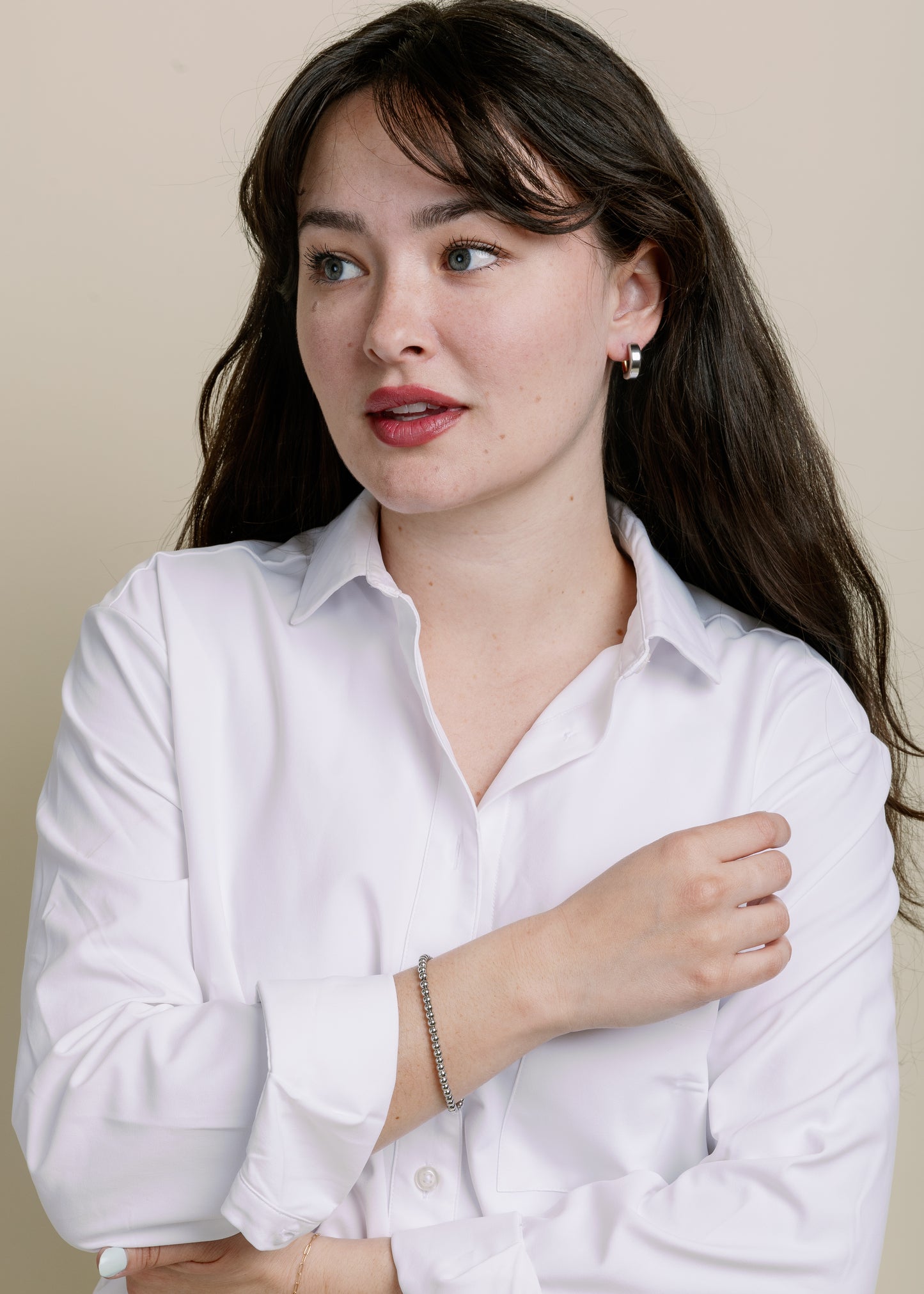 Lila Intermix Hoop by Vincent Jewelry in Mixed Metal