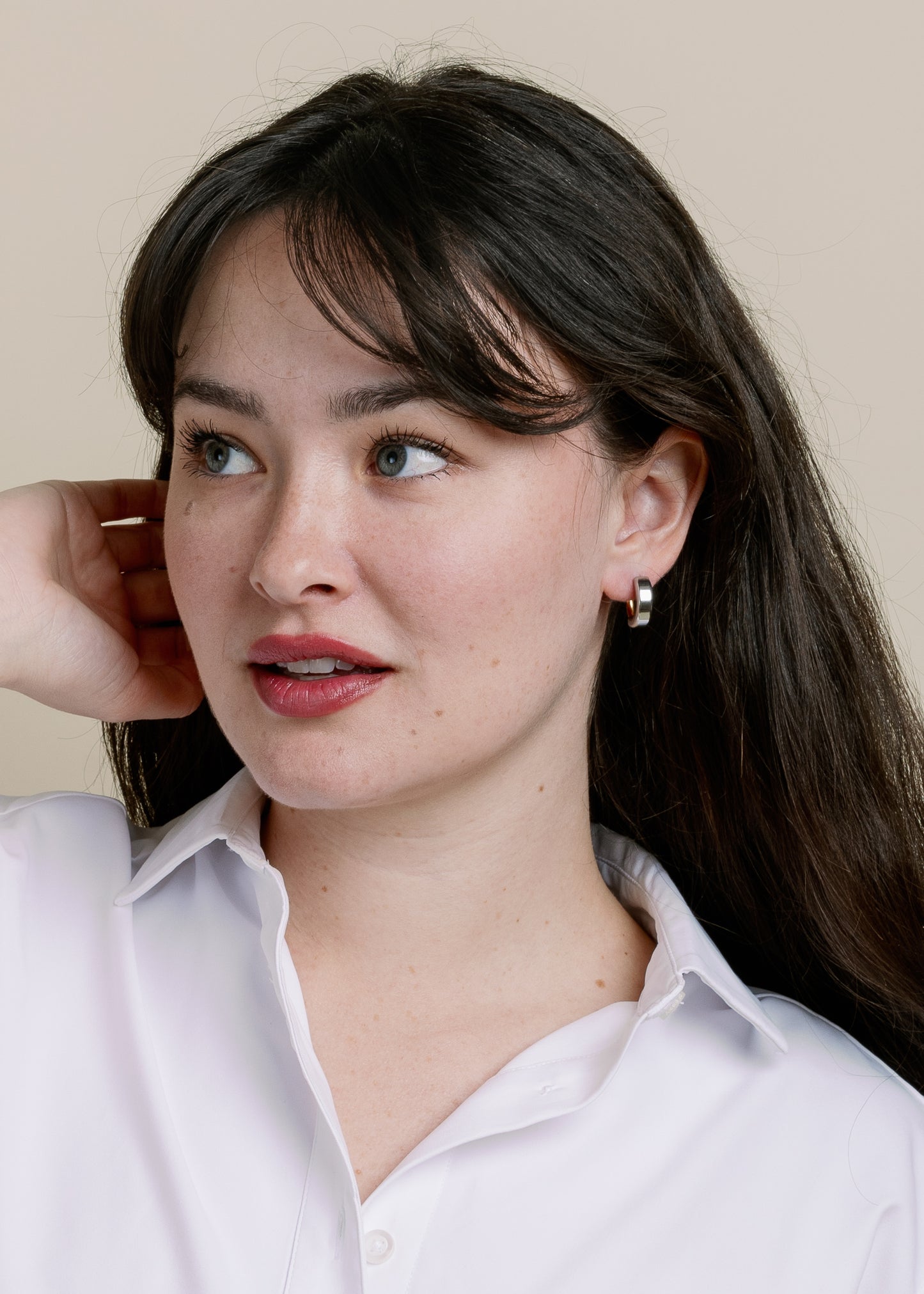 Lila Intermix Hoop by Vincent Jewelry in Mixed Metal