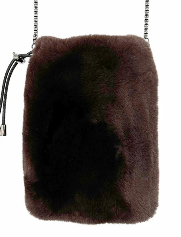 Rabbit Fur Handbag by Linda Richards in Brown