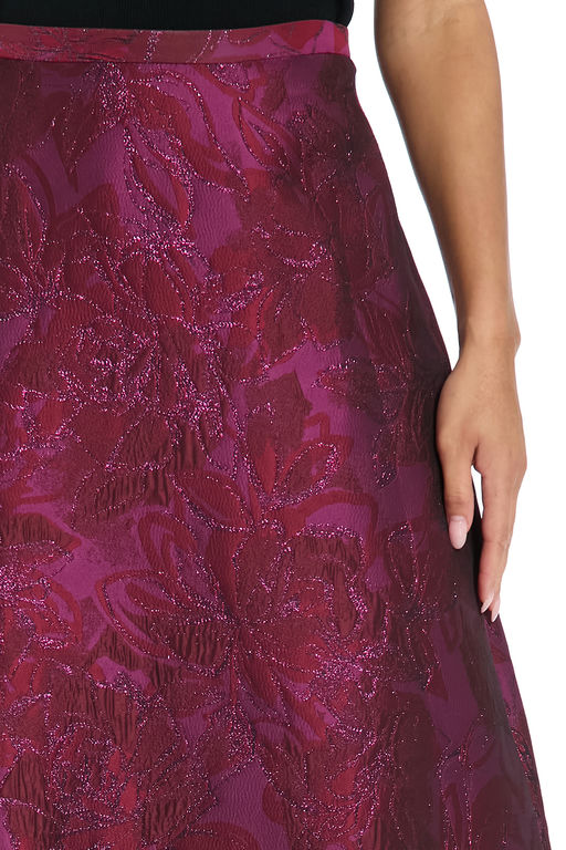 Brocade Jacquard Ball Gown Skirt by Muse in Fuchsia