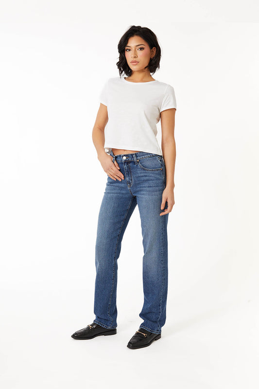 Dani Classic Straight Cut Jeans by Level 99 in True Blue