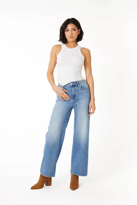 Hudson Wide Leg by Level 99 in Cotton Blue