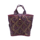 Large Lusha Macrame Diamond and Crochet Straw Basket Bag by Shebobo in Umberwine