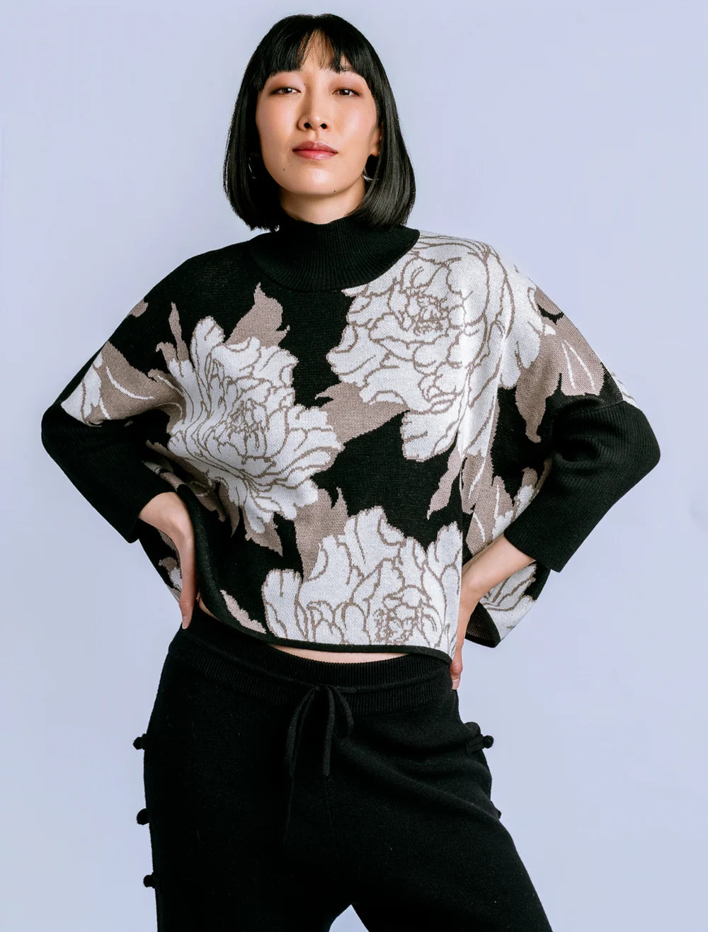 Peony Aja Sweater by Kerisma in Forbidden Black