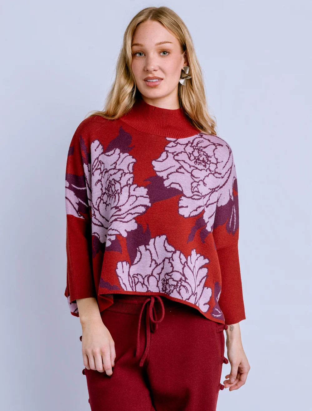 Peony Aja Sweater by Kerisma in Lunar Red