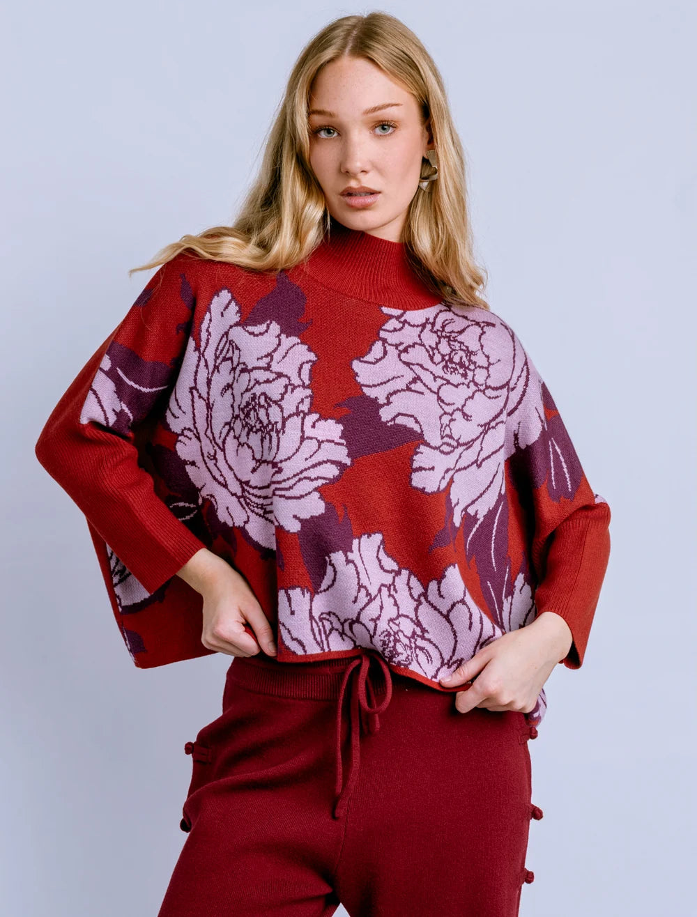 Peony Aja Sweater by Kerisma in Lunar Red