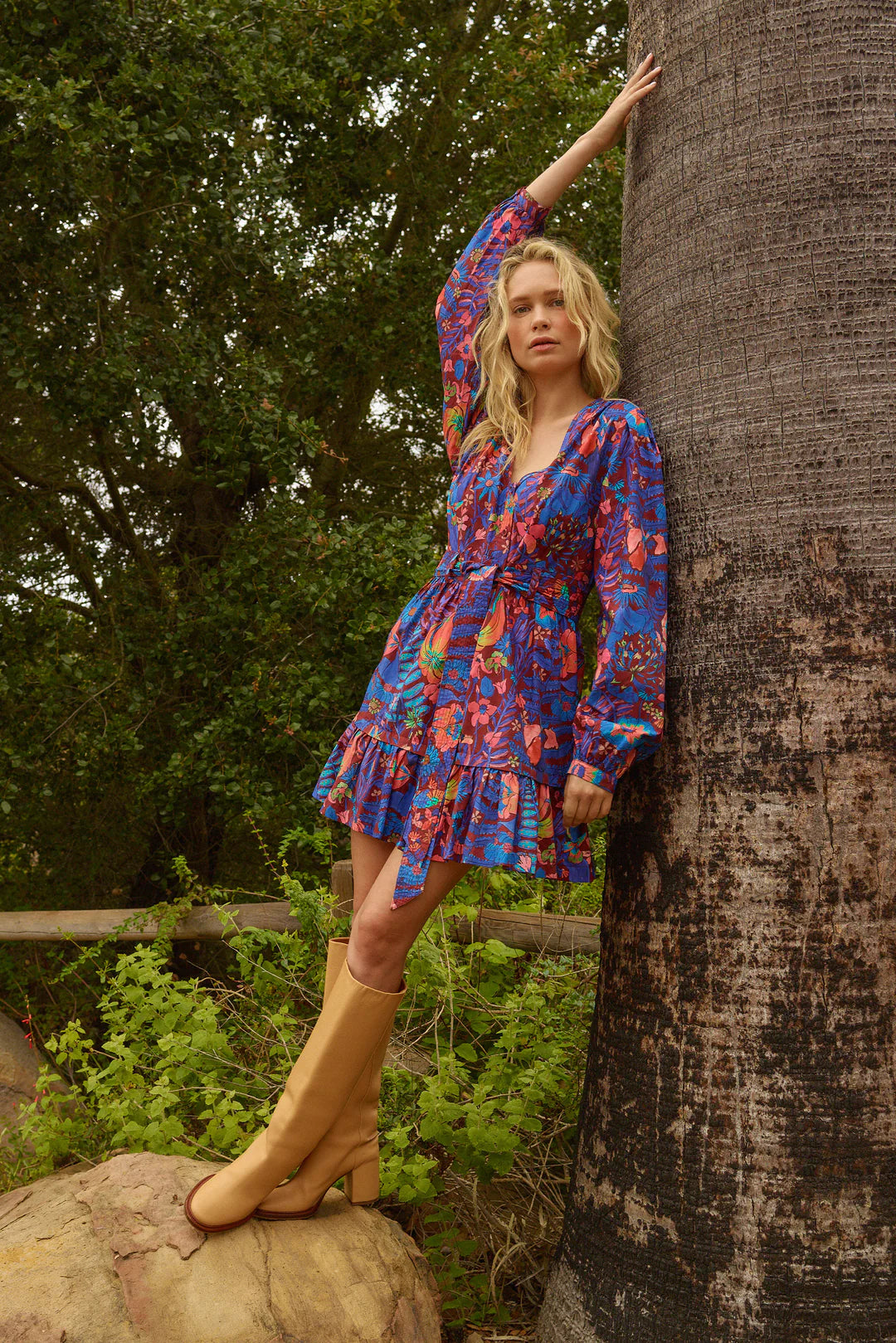Debra Dress by Marie Oliver in Peacock Floral