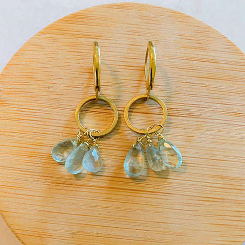 Moss Aquamarine Circle Earring by Santore Jewelry