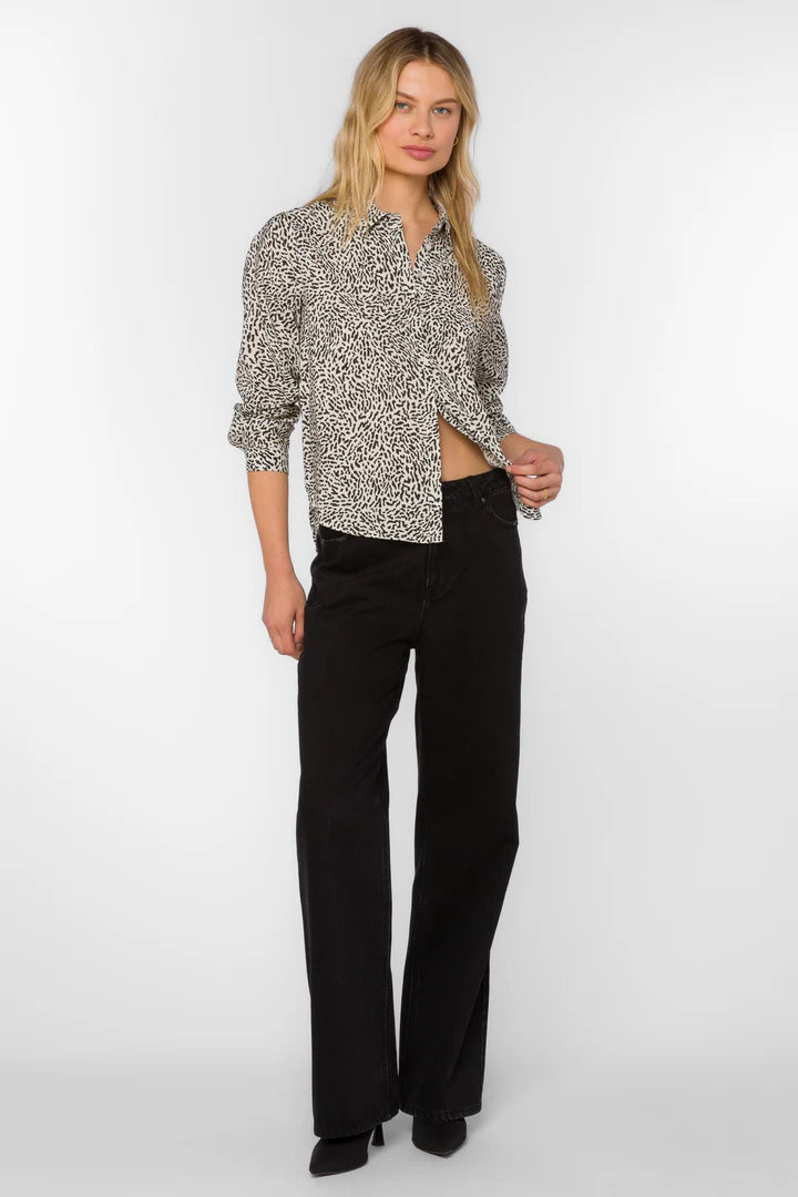 Natalie Top by Velvet Heart in Ditsy Snow Leopard