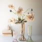 Set of three fluted glass vases (one each color) by Kalalou