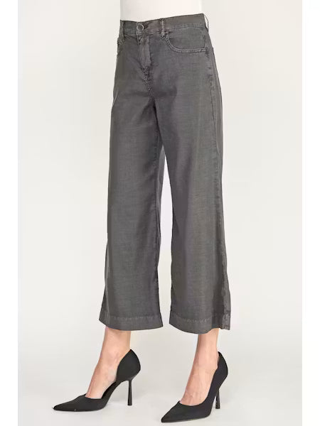 Annabelle Crop Wide Leg Pant by Level 99 in Smokey Grey