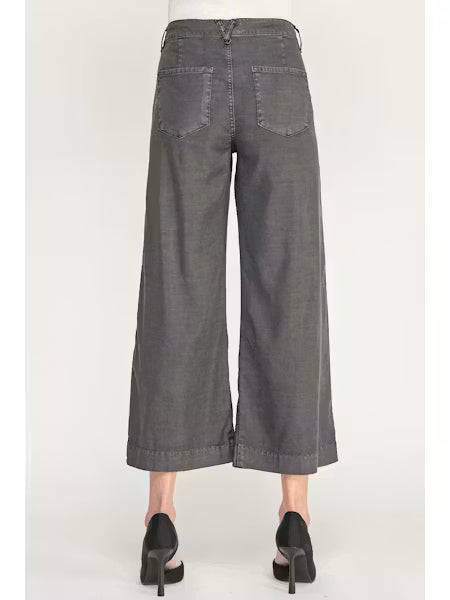 Annabelle Crop Wide Leg Pant by Level 99 in Smokey Grey