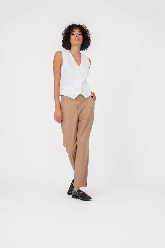 Kelly Trouser Pant by Level 99 in Sandcastle