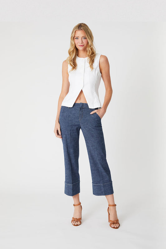 Lauren Crop Trouser by Level 99 in Stargazer