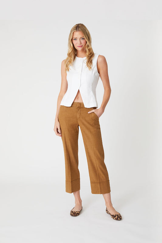 Lauren Cuffed Trouser by Level 99 in Bronze