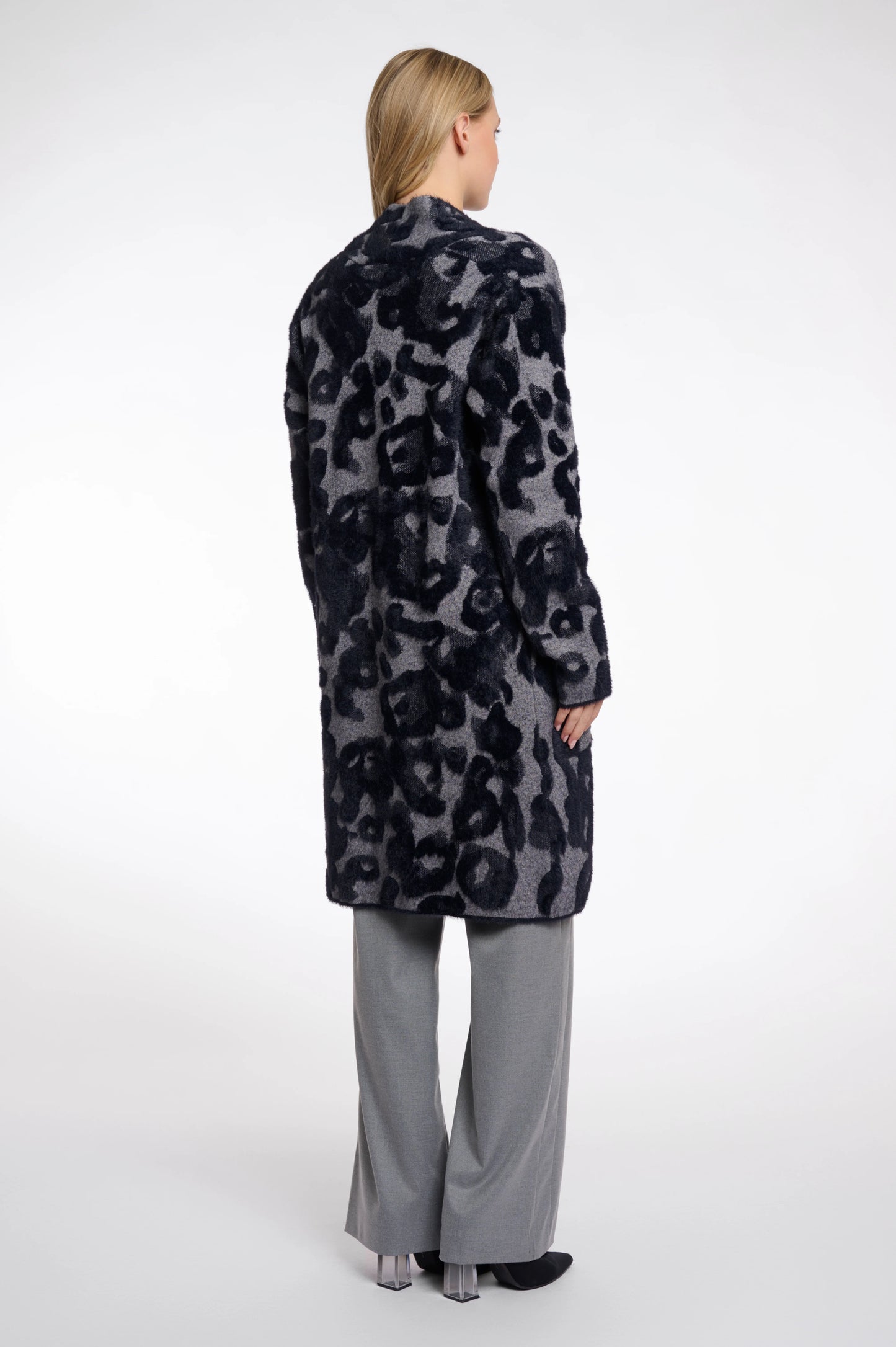 Negien Cardigan by Rino & Pelle in Grey Black Leopard