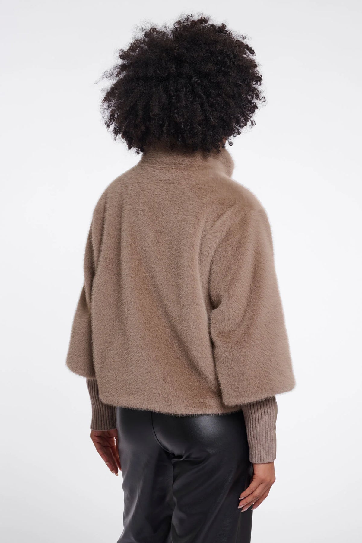 Nesrin Faux Fur Coat by Rino & Pelle in Mocha Latte