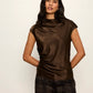 Nights With You Satin Shell Top by Sanctuary in Espresso Martini
