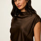 Nights With You Satin Shell Top by Sanctuary in Espresso Martini