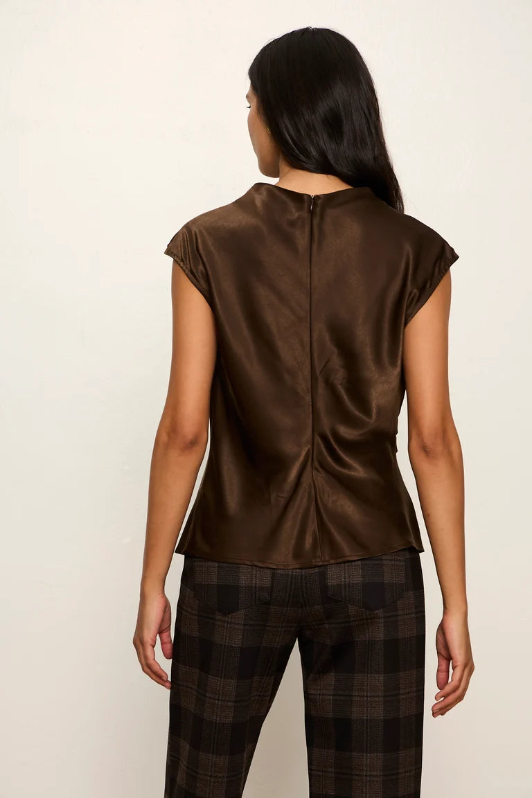 Nights With You Satin Shell Top by Sanctuary in Espresso Martini