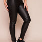 Odette Faux Leather Skinny Pants by Suzy D London in Black
