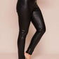 Odette Faux Leather Skinny Pants by Suzy D London in Black
