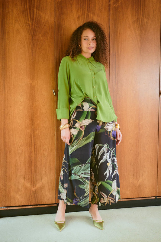 Palazzo Pants by One Hundred Stars in Orchid Black