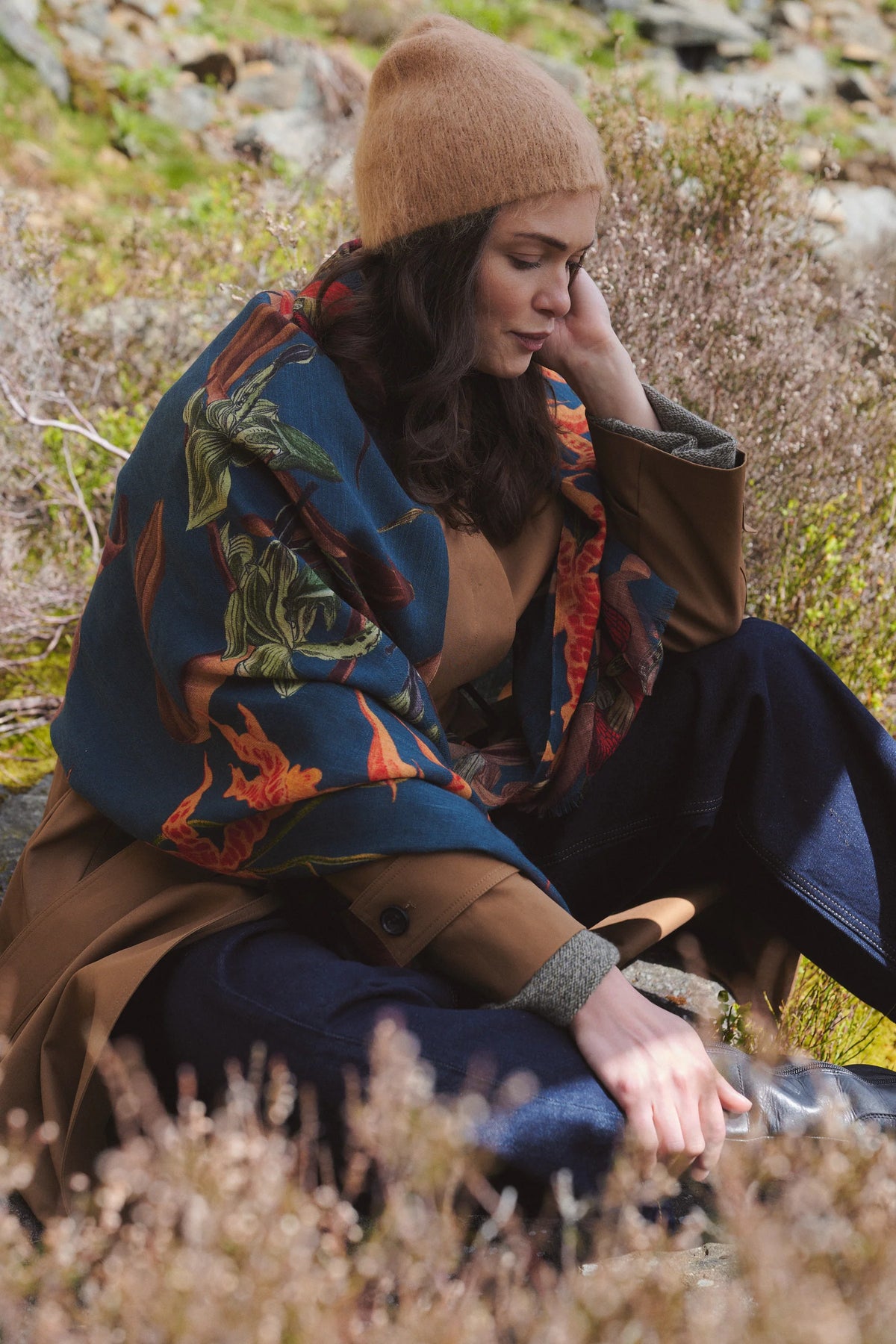 Wool Scarf by One Hundred Stars in Orchid Teal