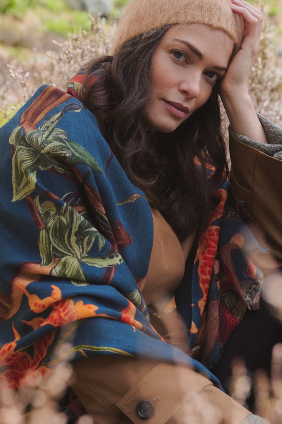 Wool Scarf by One Hundred Stars in Orchid Teal