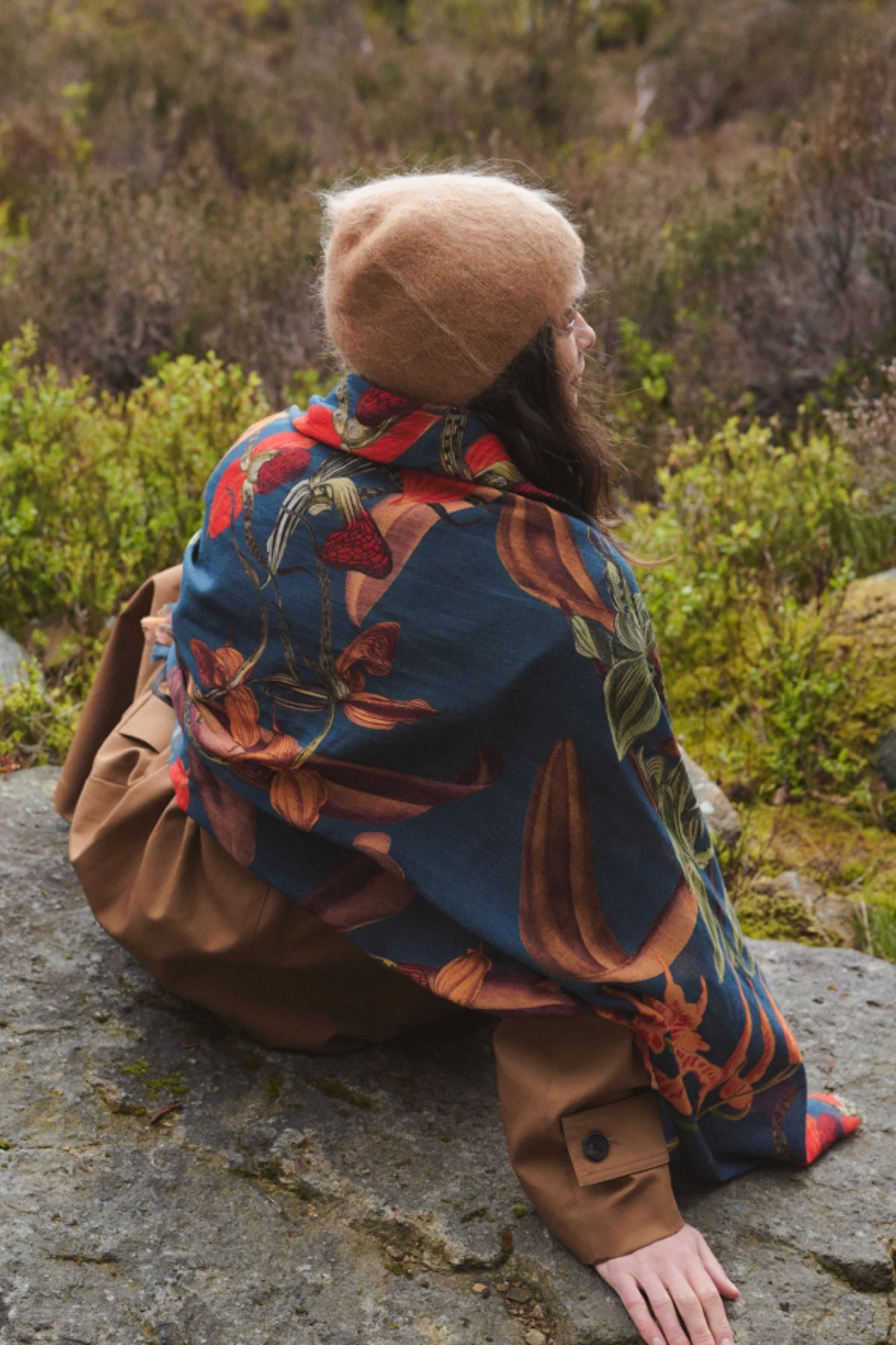 Wool Scarf by One Hundred Stars in Orchid Teal