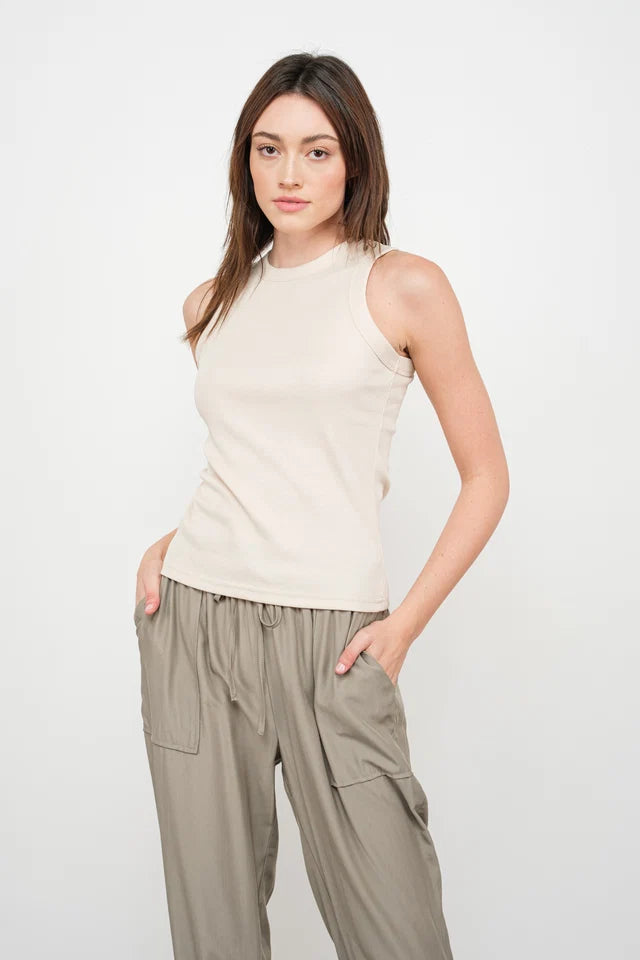 Knit Sleeveless Top by Fun2Fun in Oyster
