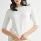 Elbow Sleeve Knit Tee by Fun2Fun in Ivory