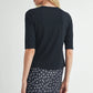 Elbow Sleeve Knit Tee by Fun2Fun in Black