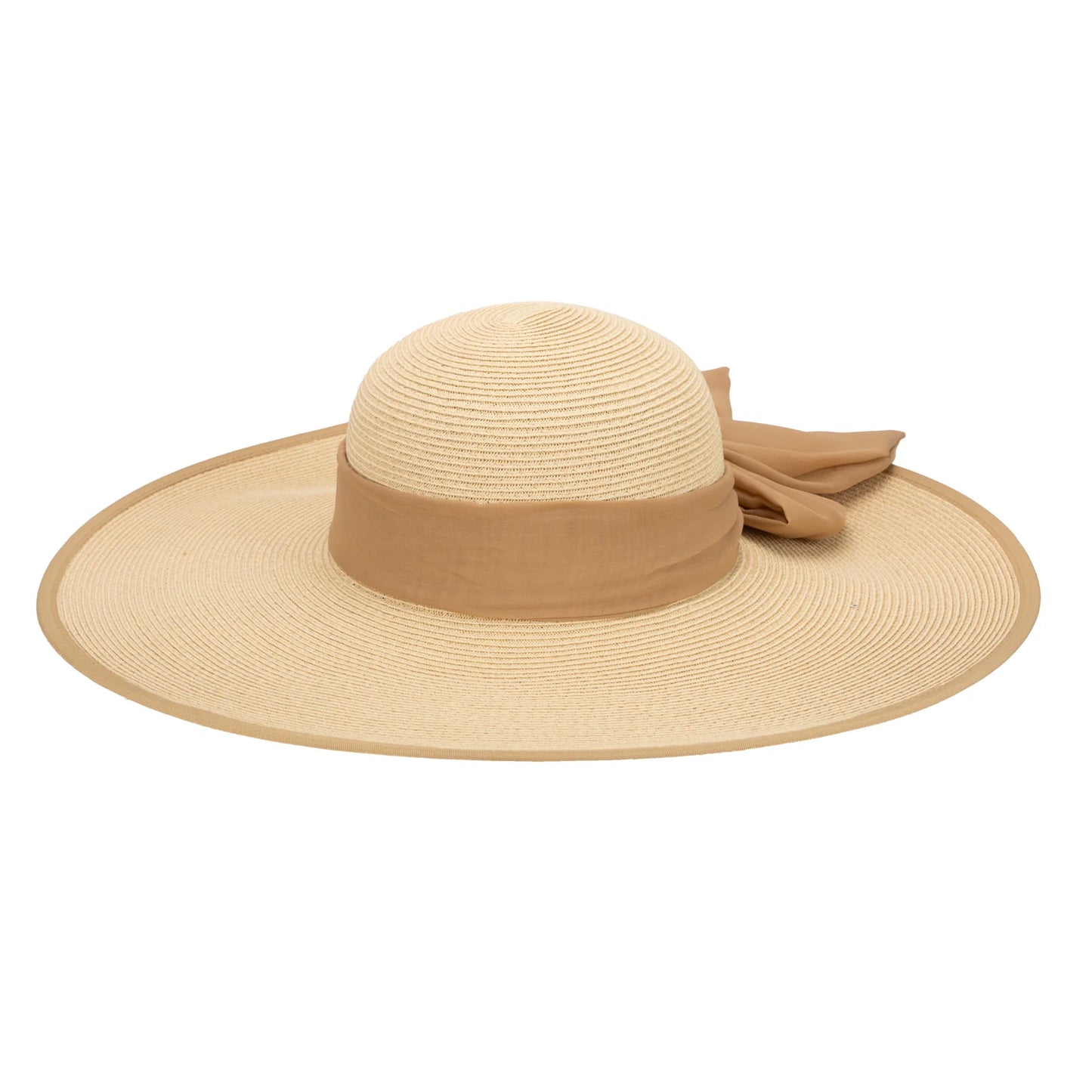 Women's Paper Braid Wide Brim Round Crown by San Diego Hat Co. in Golden