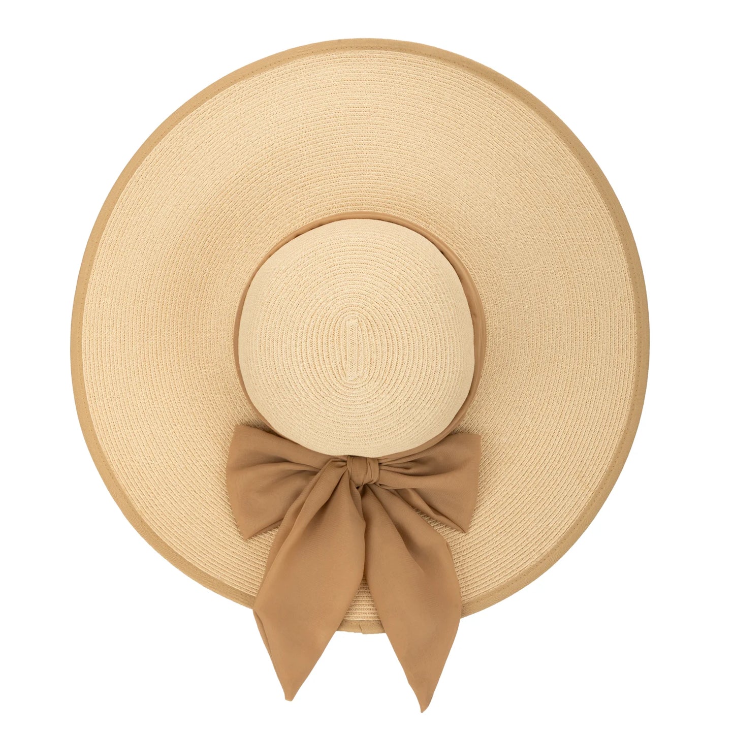 Women's Paper Braid Wide Brim Round Crown by San Diego Hat Co. in Golden